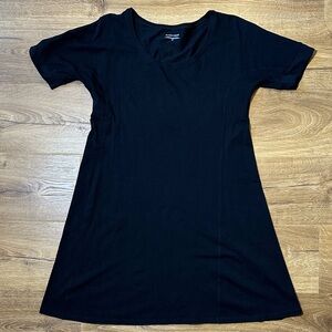 Eileen Fisher Cotton Black Short Sleeve Dress Small